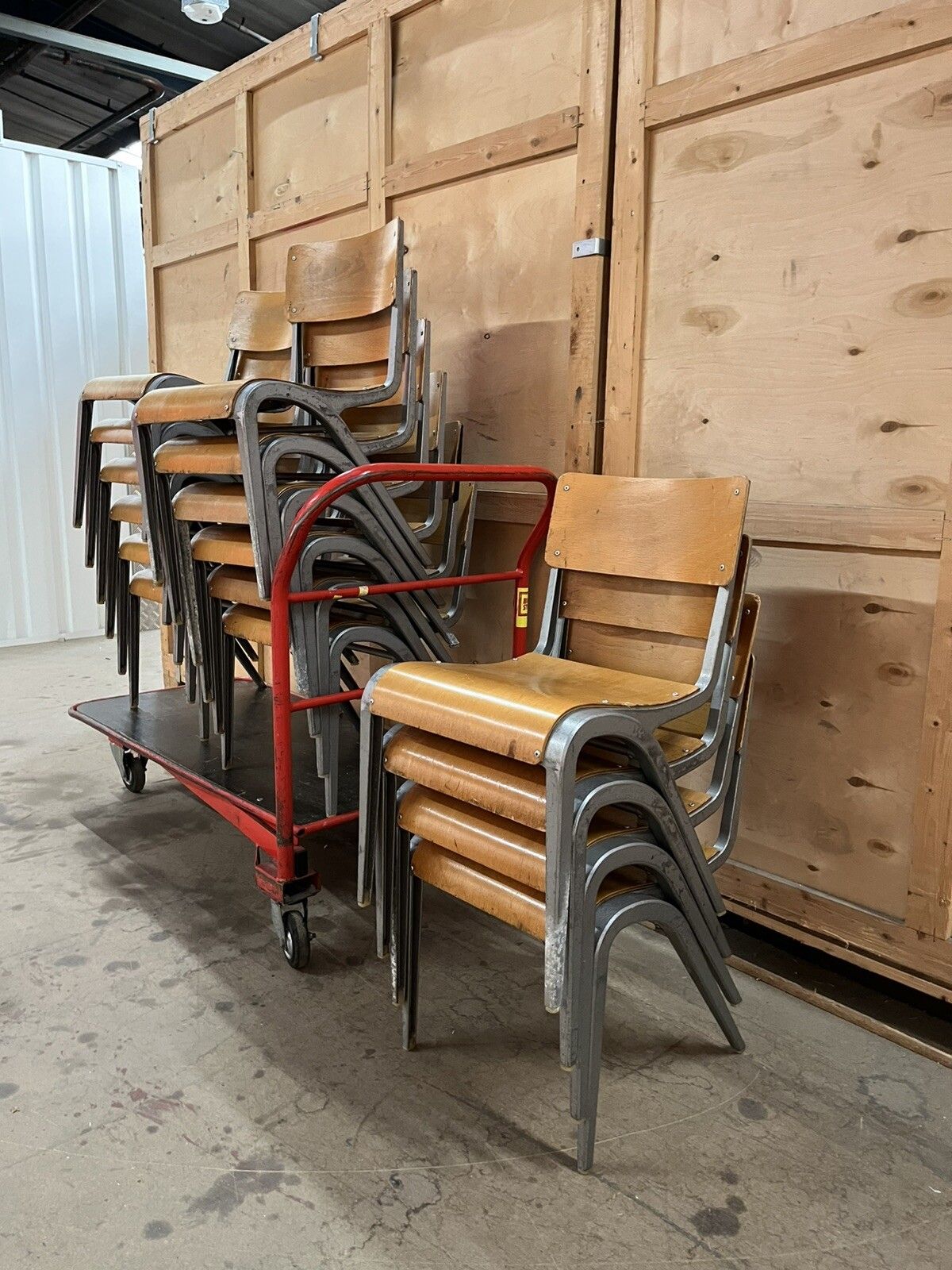 Furniture Esavian Children’s Stacking School Chair By James Leonard, 1950s Height 40cm photo