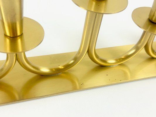 Swedish Brass Candleholder By Walter Andersson For Ystad Metall, 1950s photo for sale