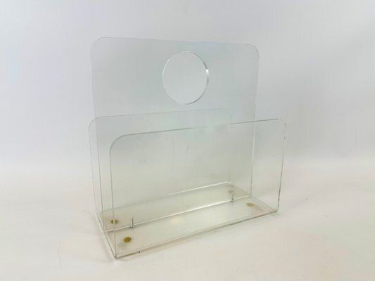 Acrylic Glass Magazine Rack, 1970s