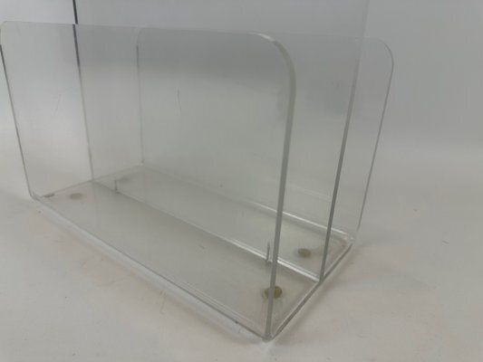 Acrylic Glass Magazine Rack, 1970s photo Home Decor