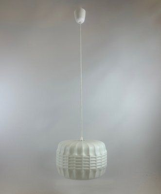 Large Milk Glass Pendant Lamp From Osvětlovací Sklo Valašské Meziříčí, 1960s photo furniture