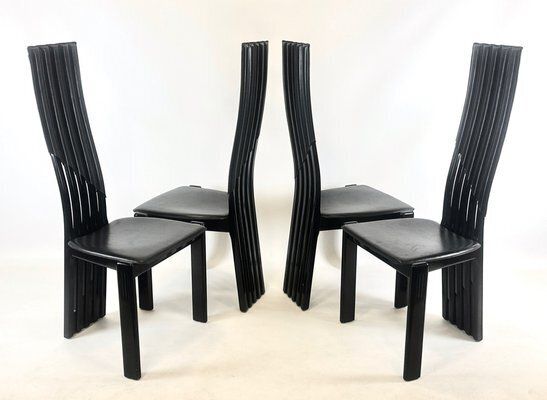 photo for sale Italian Modern Tripod Chairs From Lübke, 1980s, Set Of 4