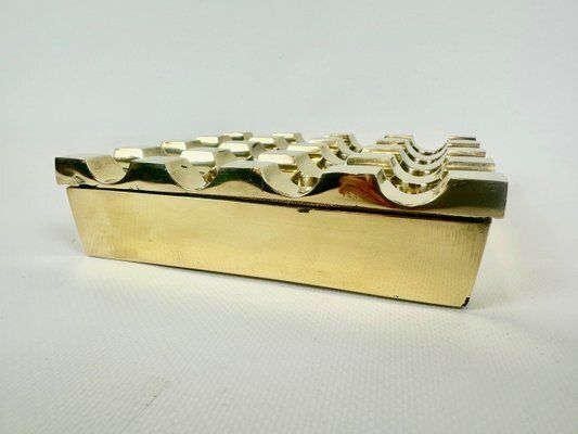Mid Century Swedish Brass Ultima Ashtray Attributed To Holger Bäckström And Bo Ljungberg For Diverse Ting, 1960s photo vintage