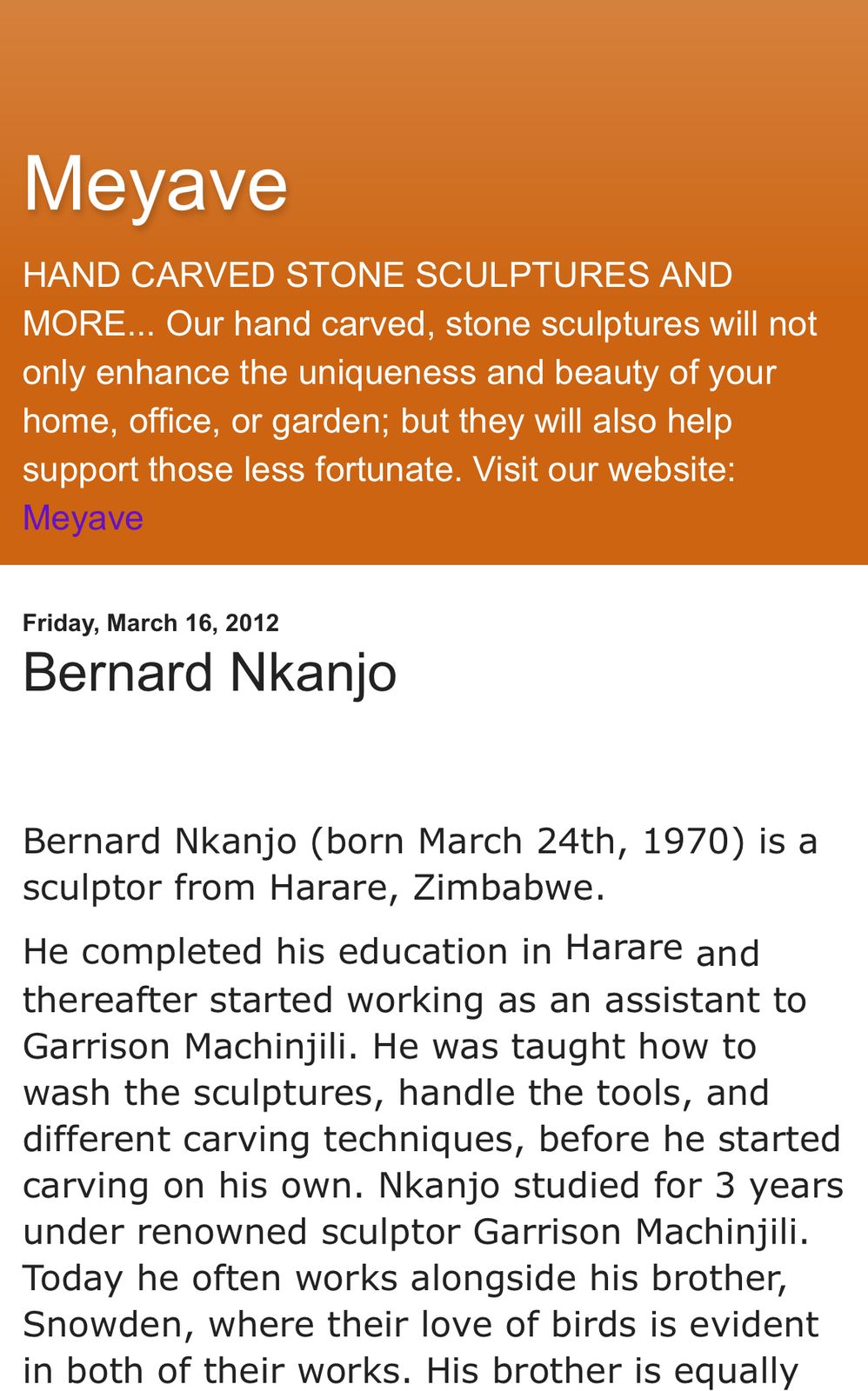 photo vinterior Bernard Nkanjo Bird Sculpture With In Serpentinite