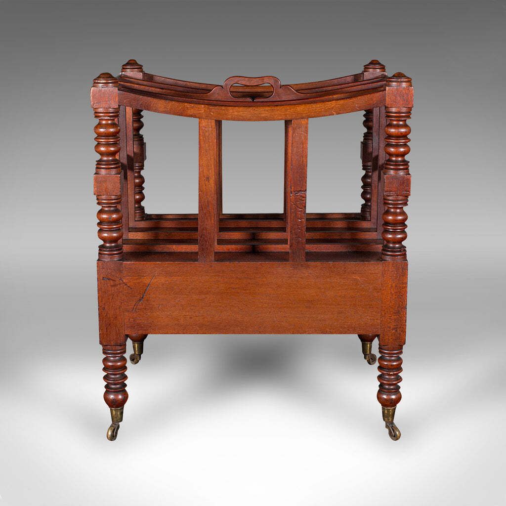 Antique 4 Division Canterbury, English, Newspaper, Magazine Stand, Regency, 1820 photo 1495.0