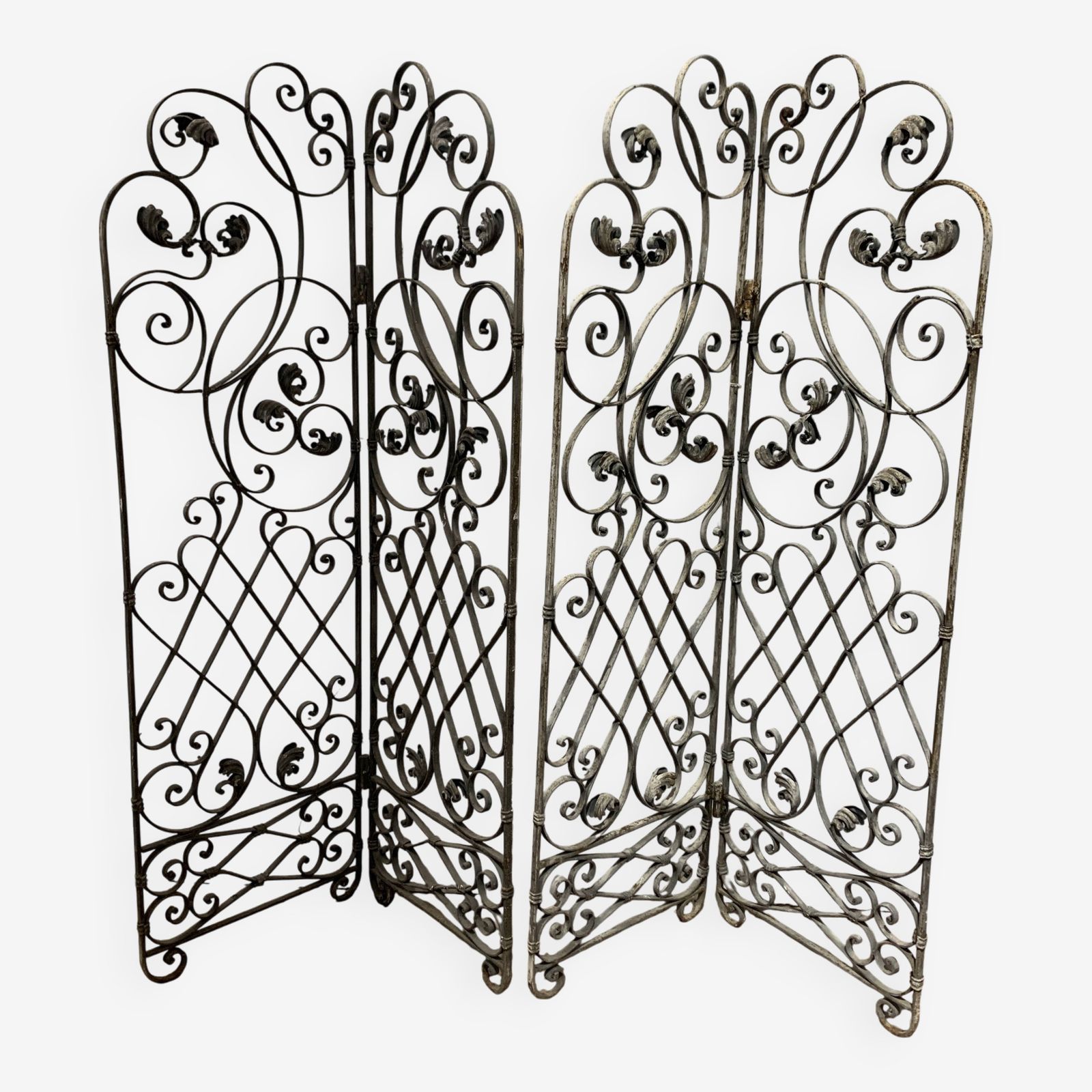 20th Century Wrought Iron Four Leaf Partition