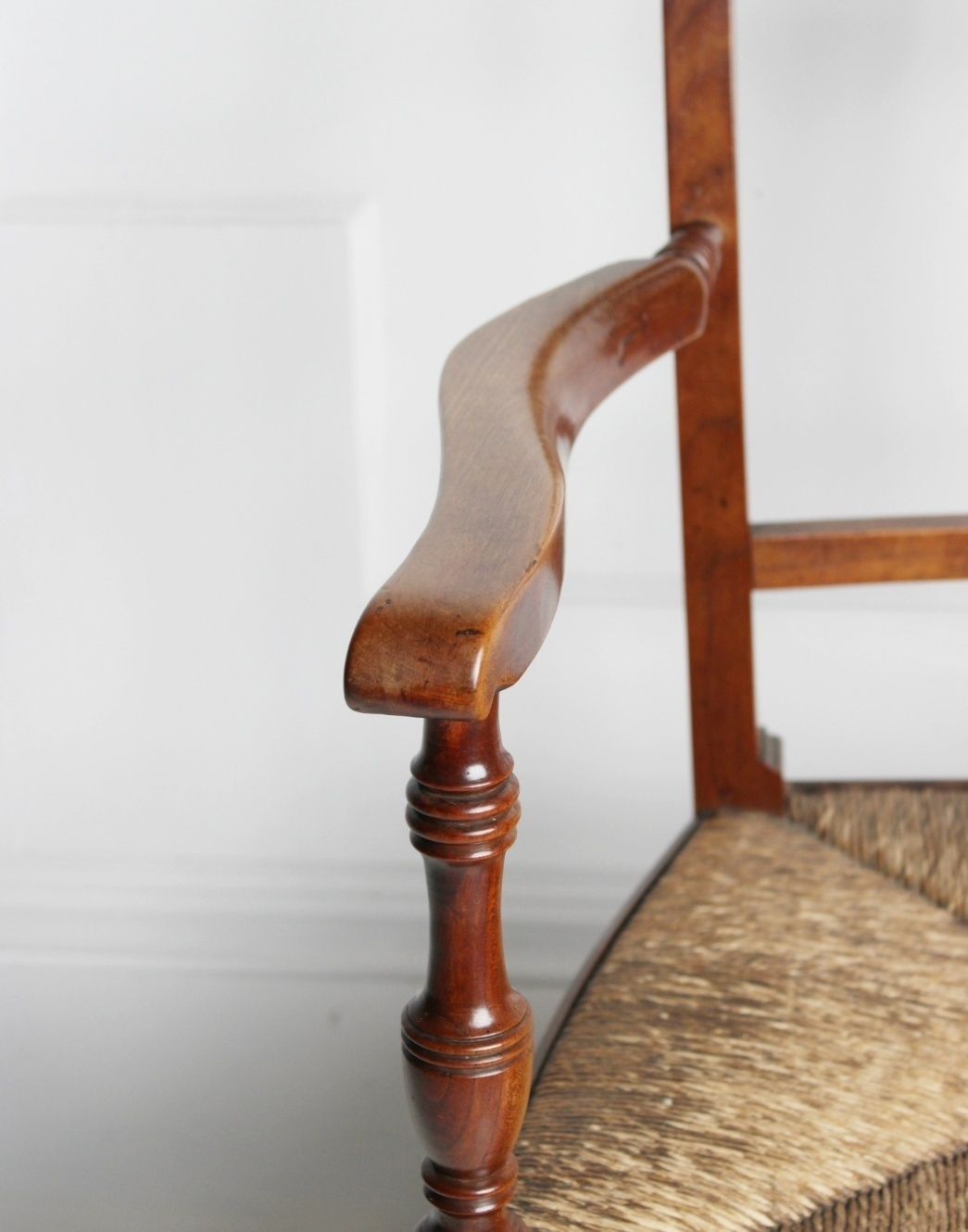 Cherrywood Rush Seated Armchair C.1840 photo vinterior