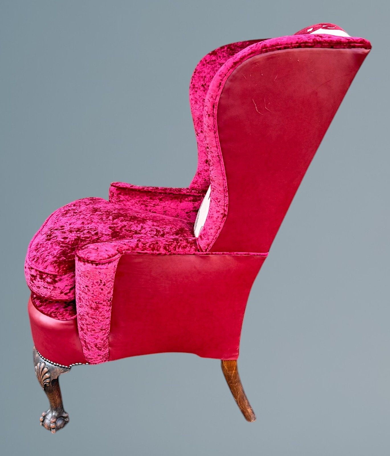 Oak Queen Anne Style Wing Chair photo buy