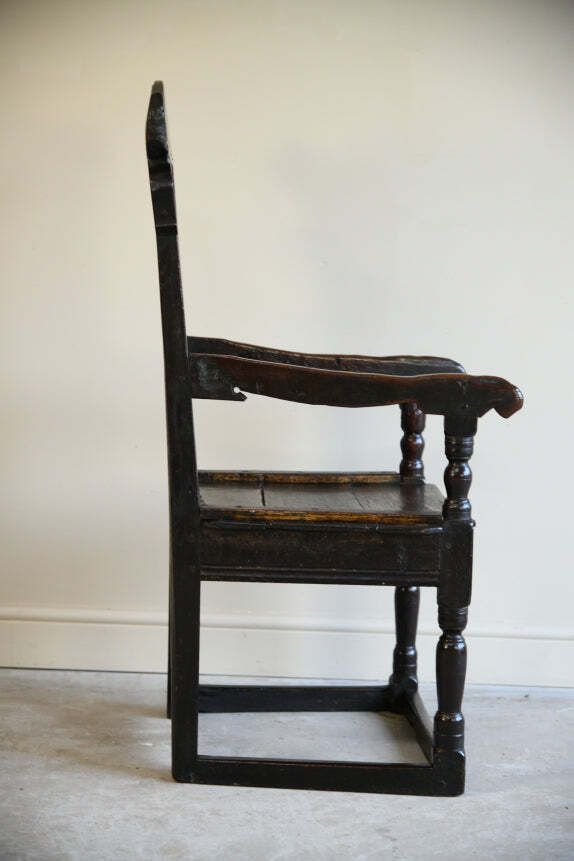 Antique Oak Wainscot Chair, 18th Century And Earlier photo for sale
