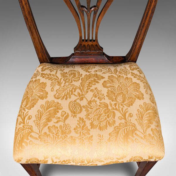 Furniture Set Of 6 Antique Hepplewhite Revival Dining Chairs, English, Seat, Victorian photo
