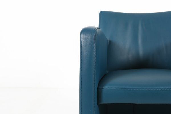 Vintage Lounge Chair In Blue Leather From Leolux, 1990s photo for sale