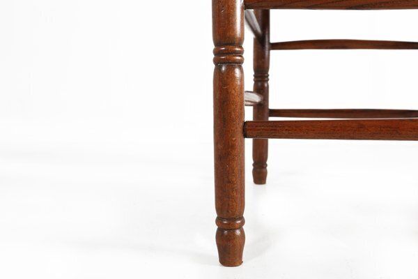 photo vintage Antique French Wooden Armchair With Cane Seat, 1890s