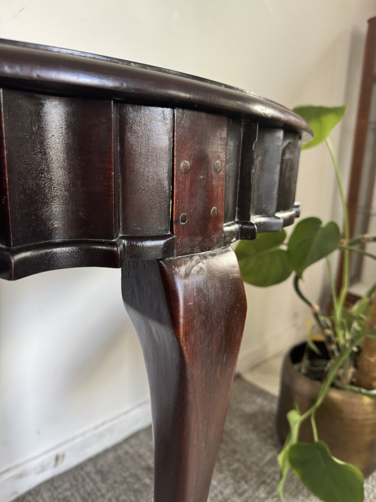 Mid Century Retro Vintage Console Hallway Half Moon Table photo buy