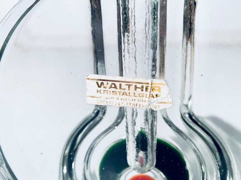 1960s Walther Solifleur Crystal Glass Vase / Heiner Düsterhaus / Vintage Mid Century German Design photo buy