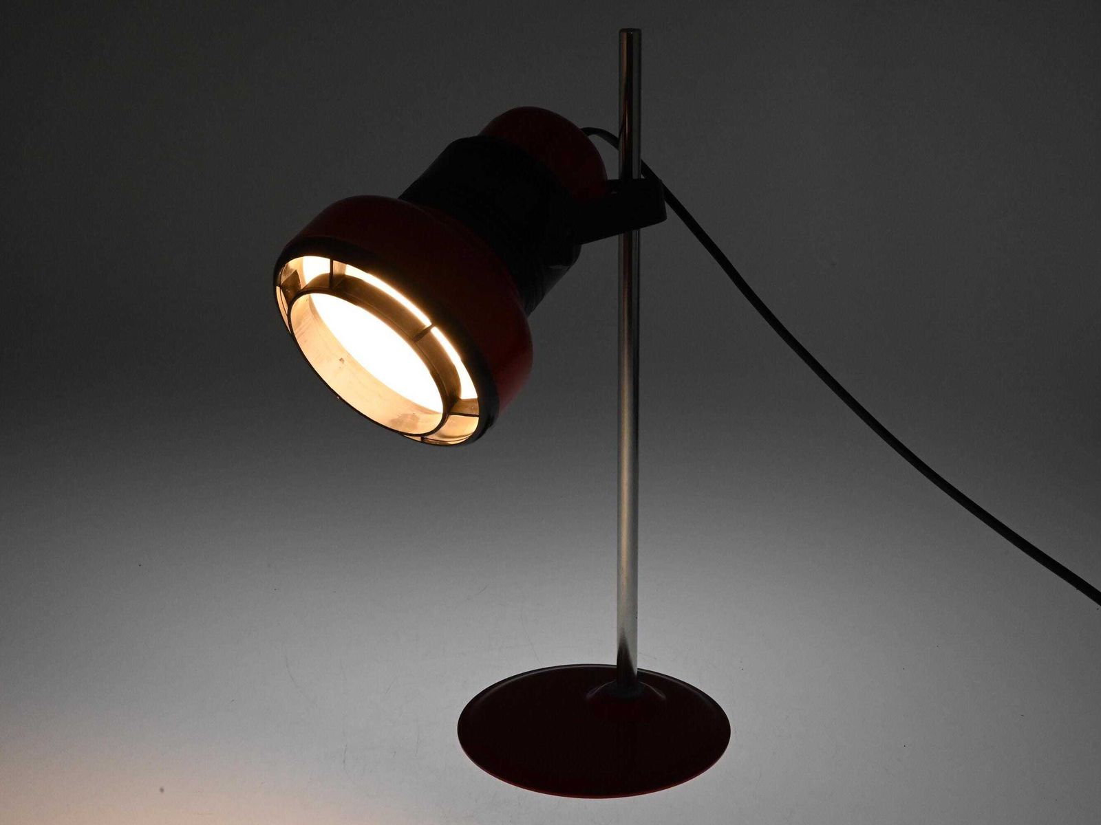 Red Industrial Desk Lamp, Vintage Industrial Lamp, Architect Lamp, Desk Lamp, Mid Century Lamp, Red Lamp, Mid Century Lighting, Table Lamp photo furniture