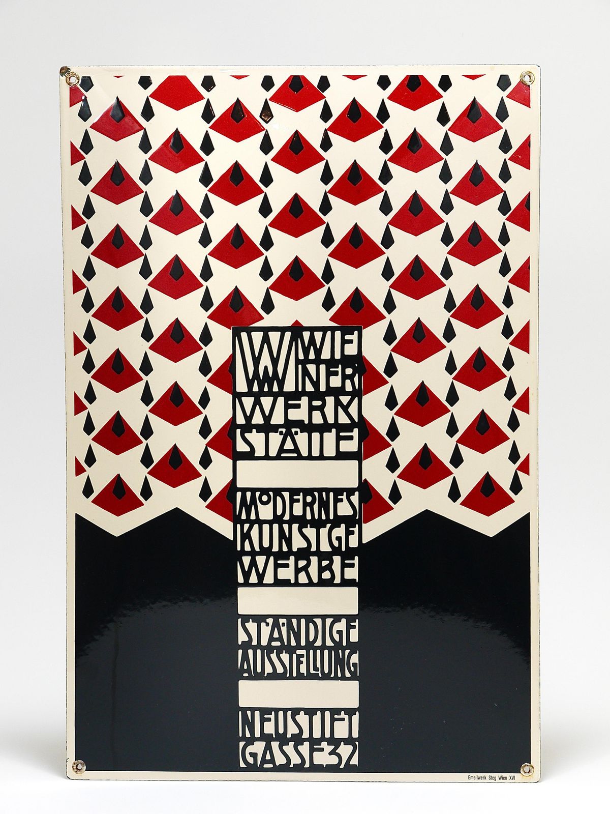 Josef Hoffmann Wiener Werkstätte Vienna Art Nouveau Enamel Advertising Sign photo furniture