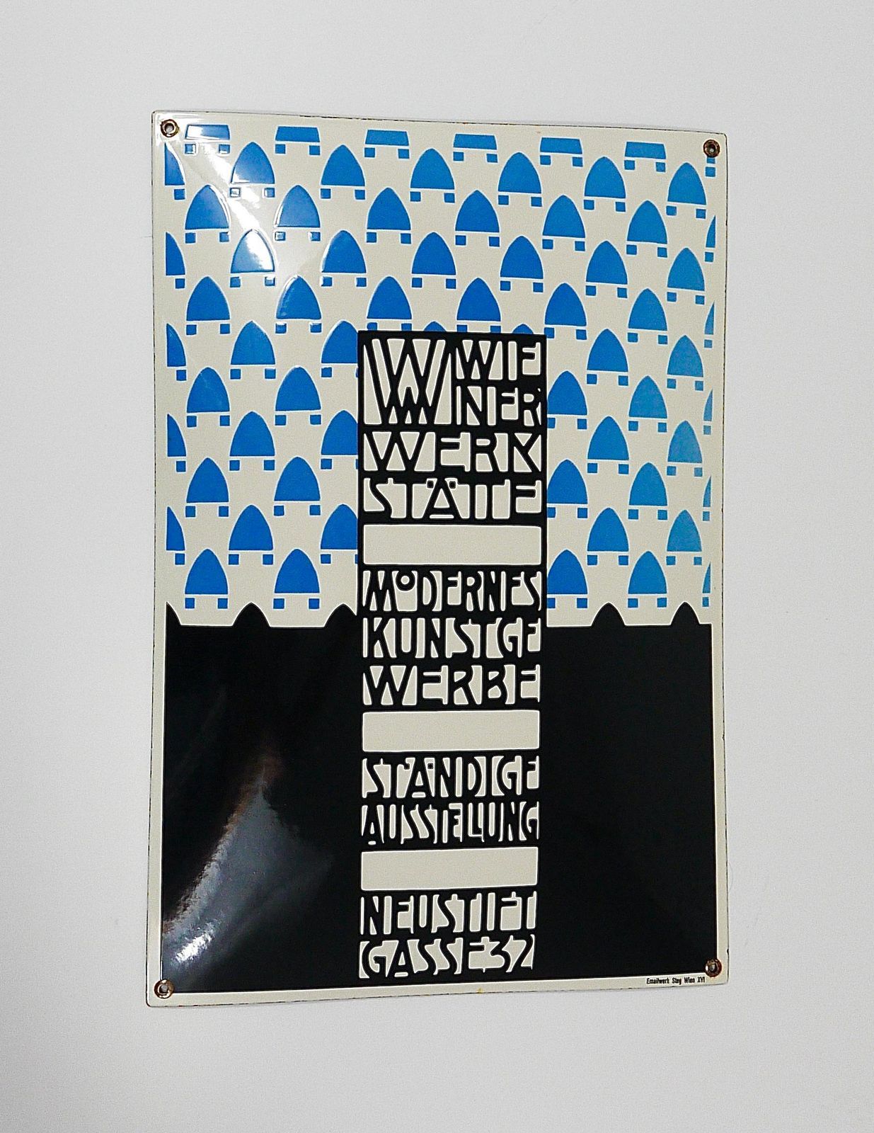 Josef Hoffmann Wiener Werkstätte Wenen Art Nouveau Emaille Reclamebord photo vintage