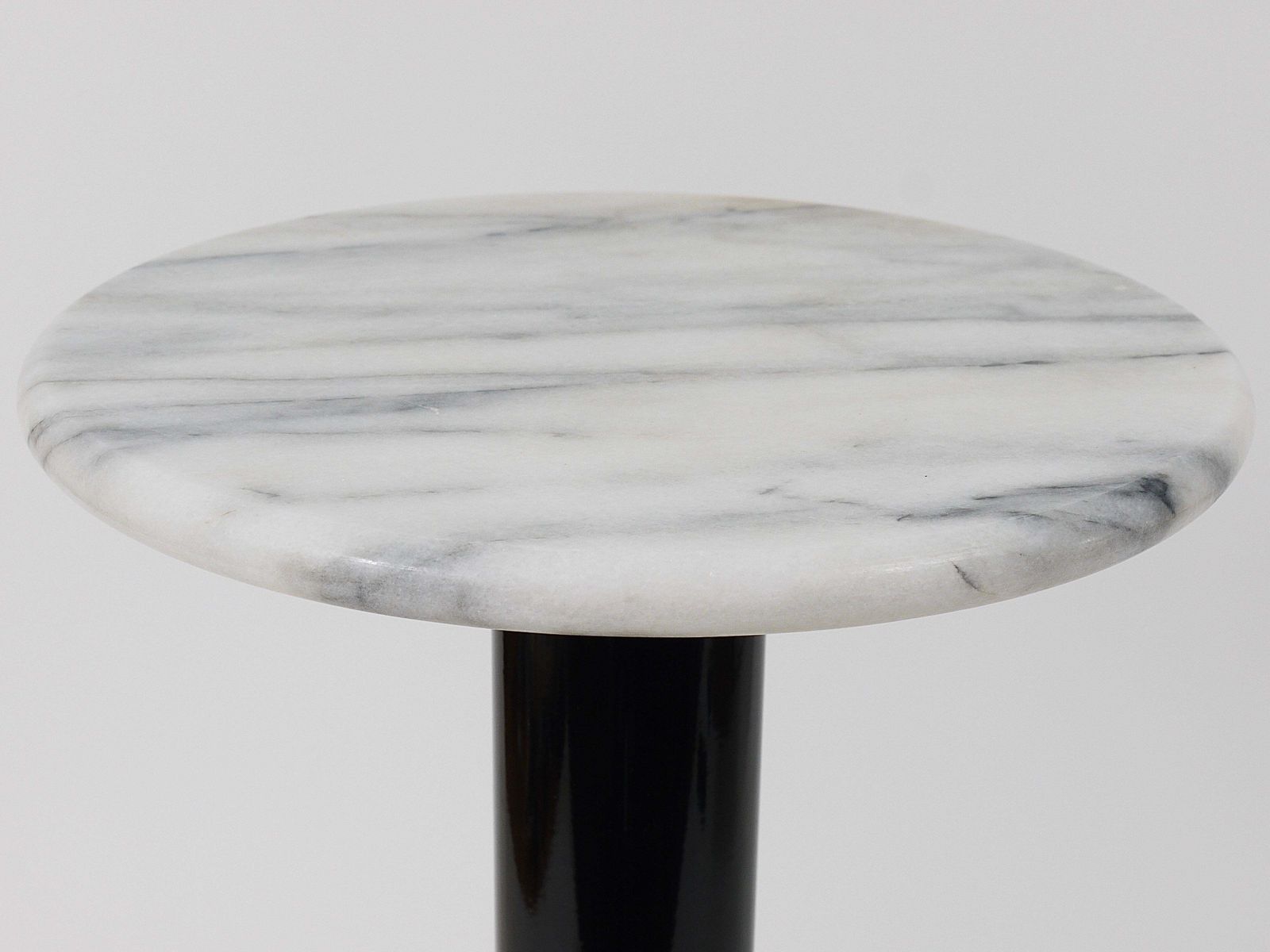 photo buy Postmodern White Carrara Marble Flower Stand Pedestal Table, Italy, 1980s