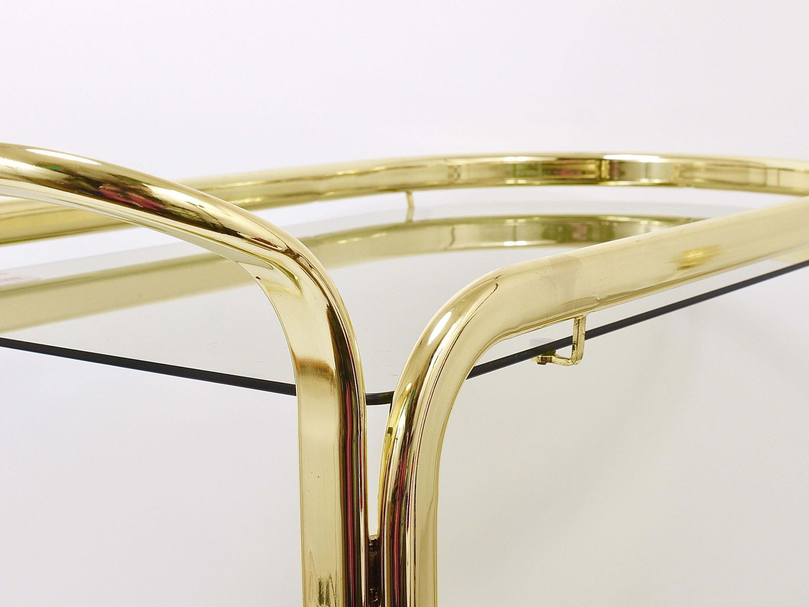 photo furniture Golden Morex Italy Hollywood Regency Mirror Bar Cart Drinks Trolley, 1970s