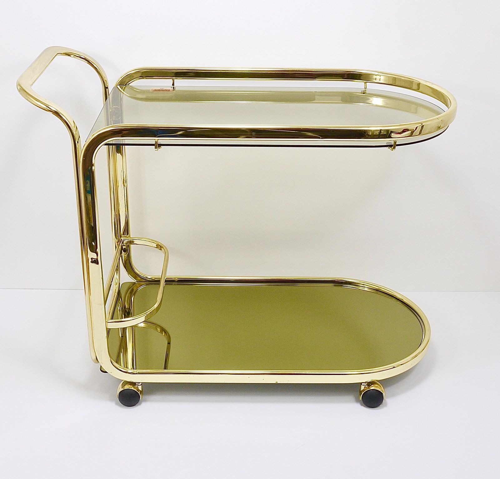photo buy Golden Morex Italy Hollywood Regency Mirror Bar Cart Drinks Trolley, 1970s