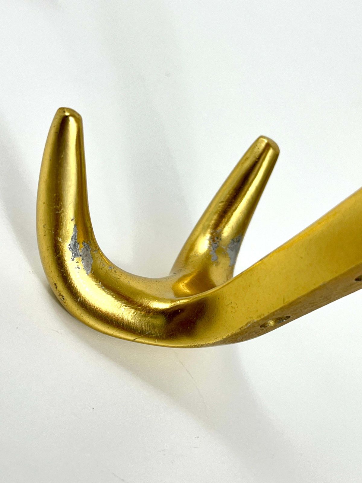 photo vintage Up To Five Golden Hollywood Regency Wall Coat Hooks, Italy, 1970s