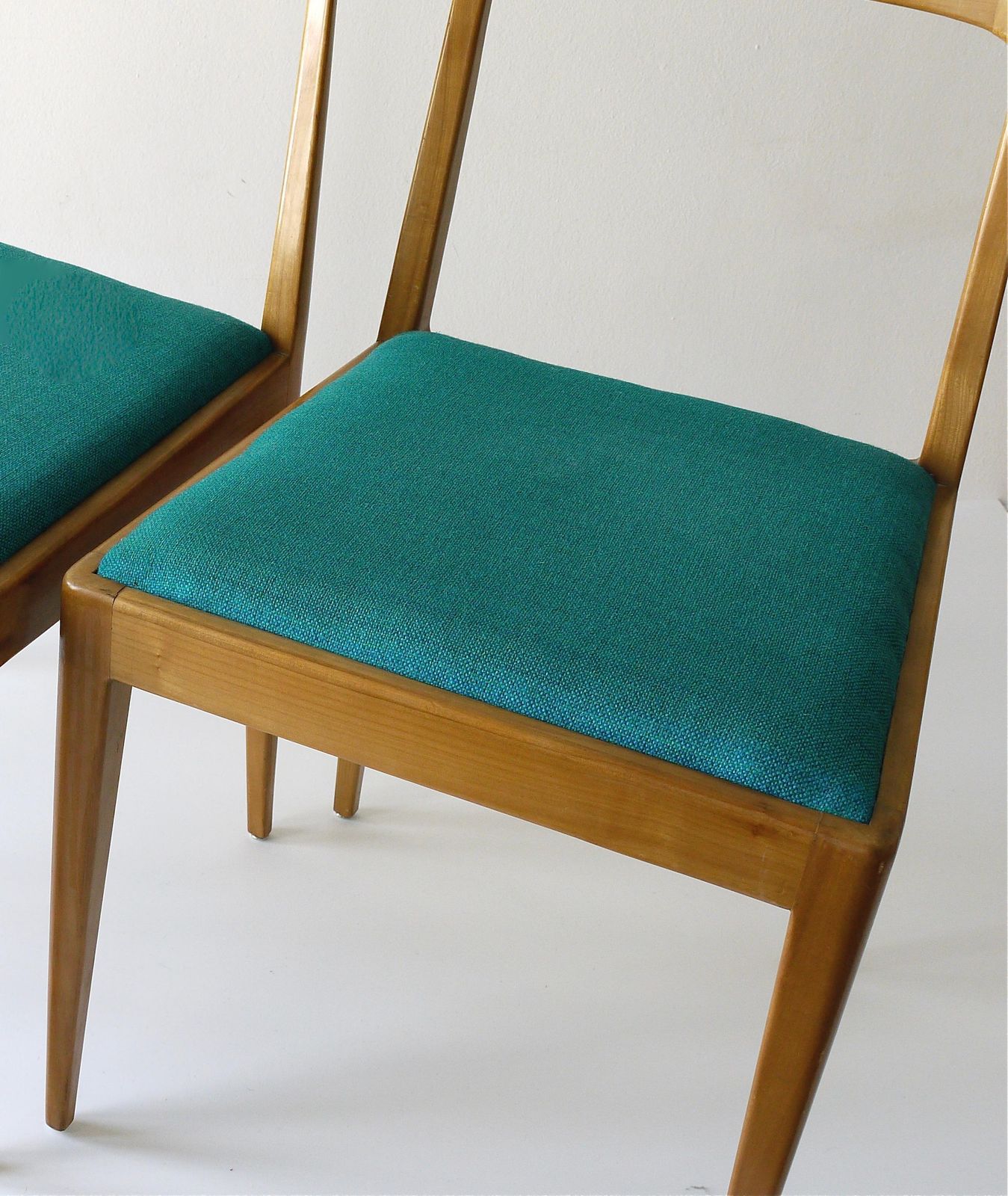 Furniture Four Carl Aubock Midcentury Walnut Chairs A7, Vienna, Austria, 1950s photo