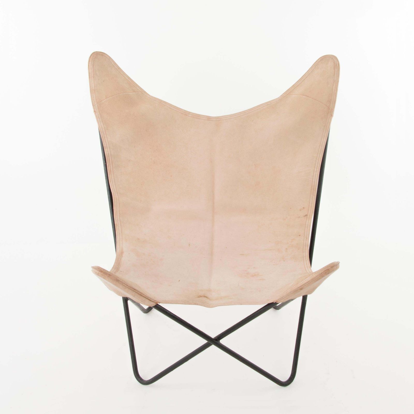 Four Carl Aubock Butterly Fledermaus Suede Leather Chairs, Vienna, 1960s photo vinterior