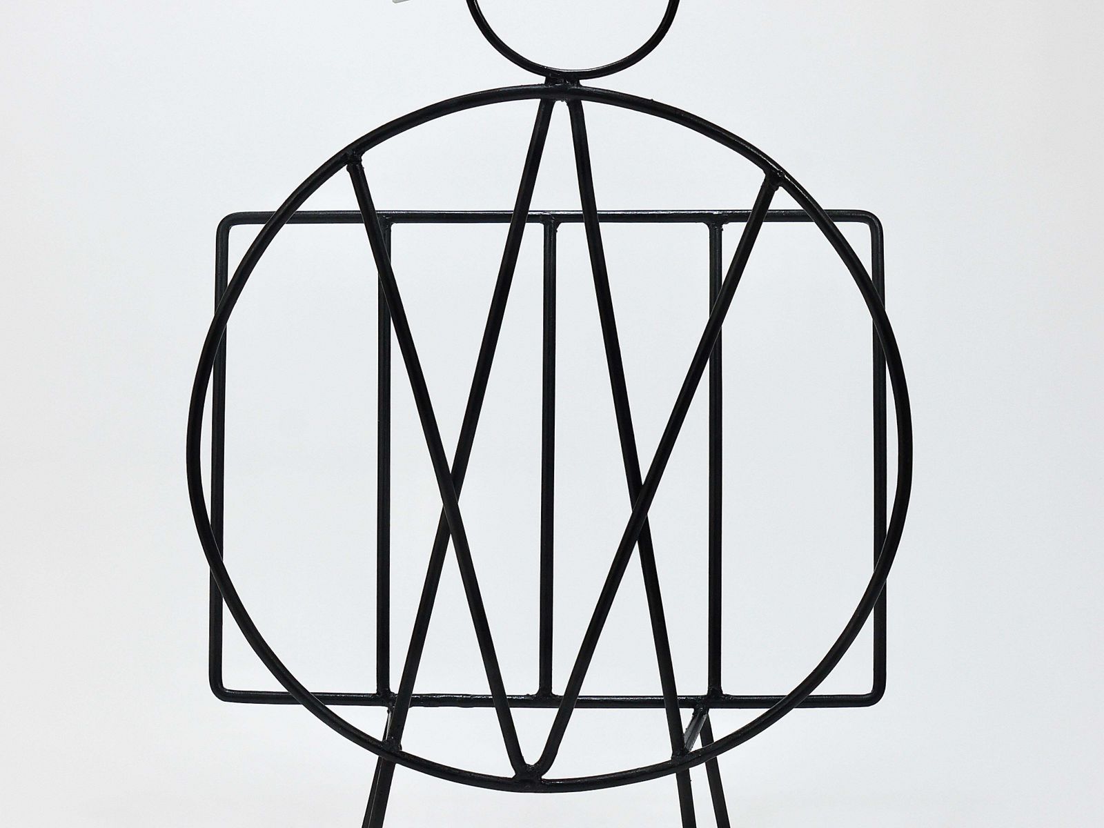 photo furniture Midcentury Cat Shaped Magazine Stand Or Record Rack, Iron, Italy, 1950s