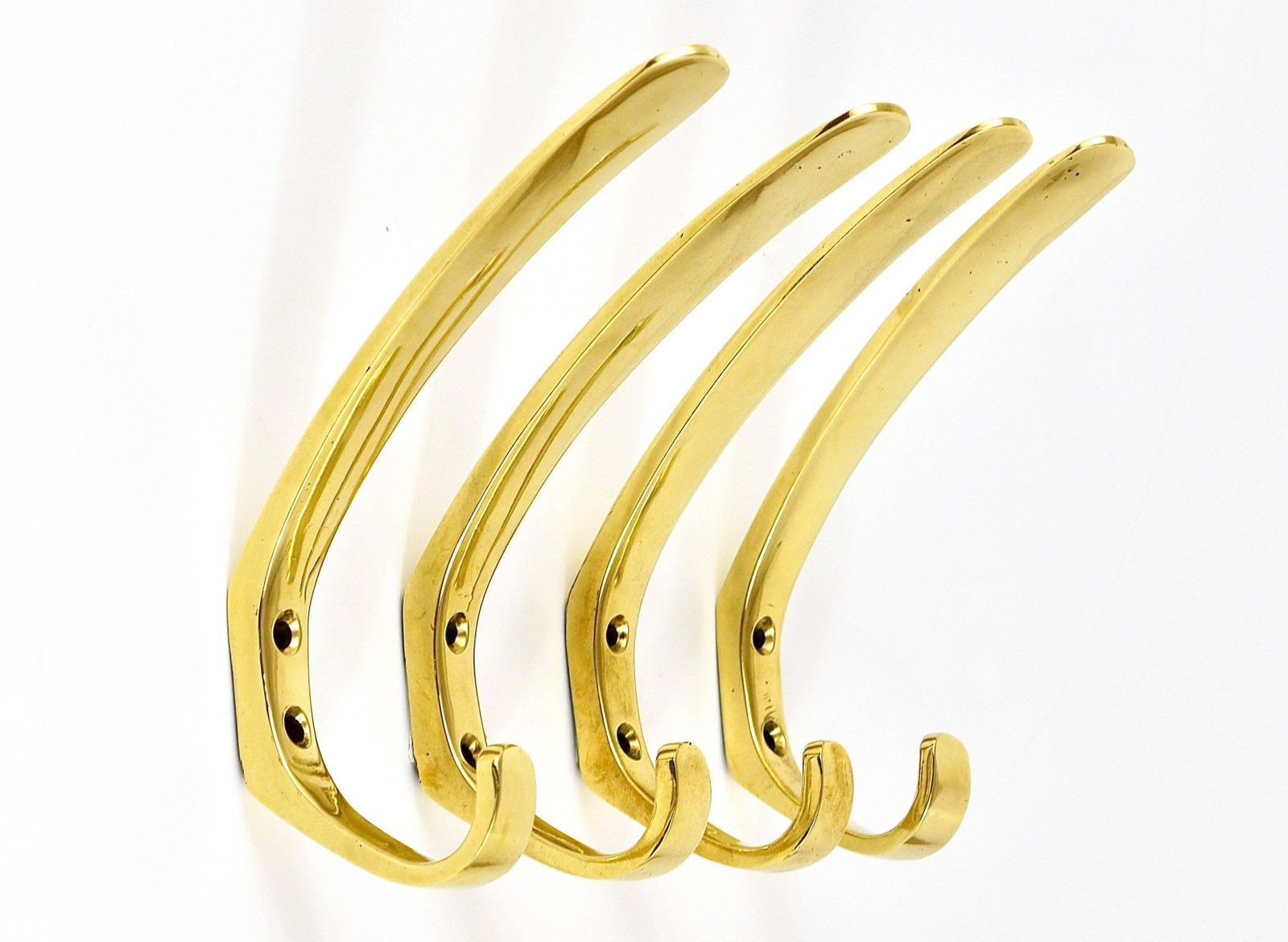 Up To Three Mid Century Brass Wall Coat Hooks By Herta Baller, Austria, 1950s photo furniture