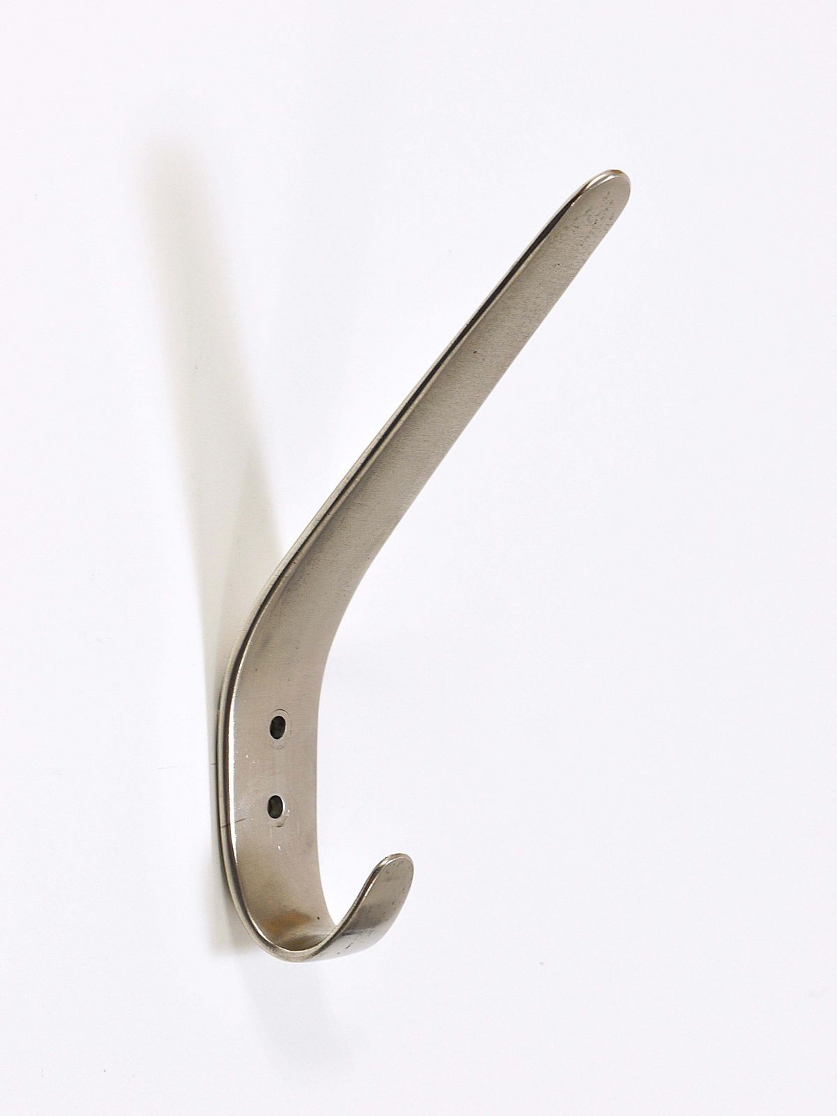 2x Vintage Carl Auböck II Nickel Plated Brass Wall Hooks, Austria, 1950s photo vintage