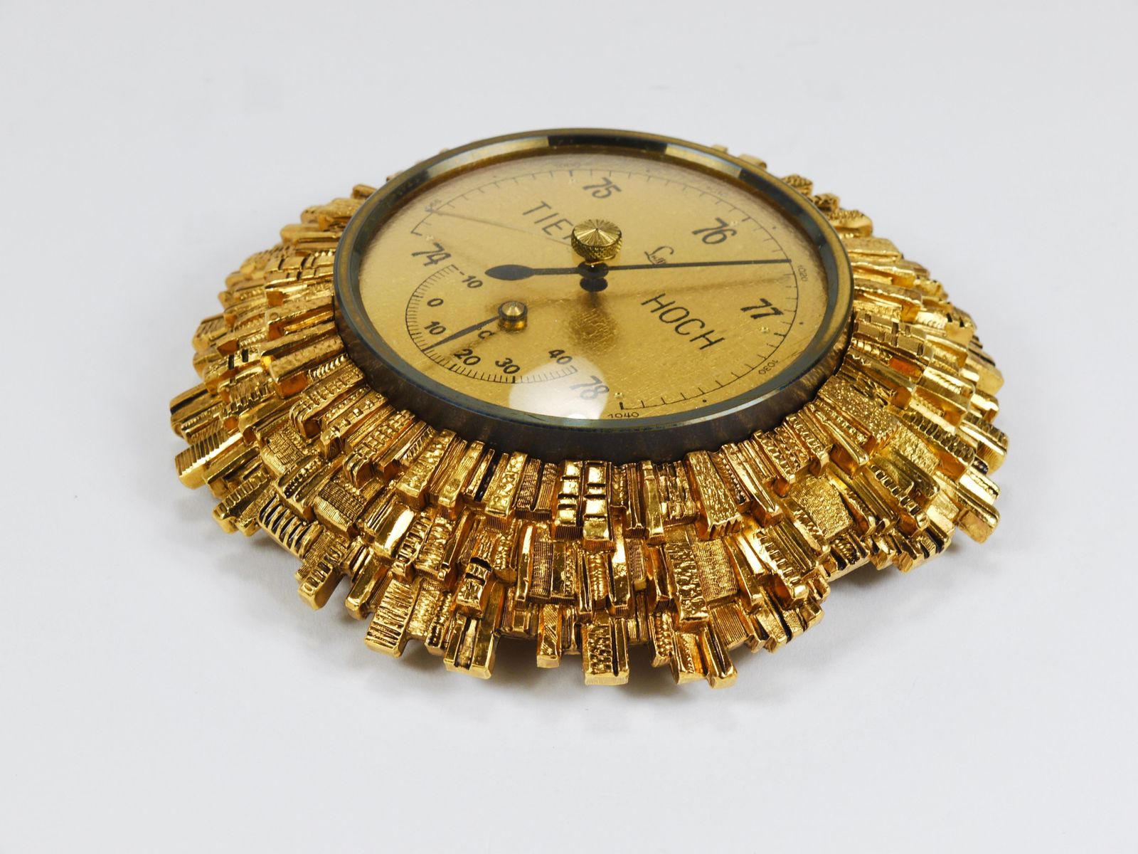 photo furniture Lufft Sunburst Golden Brass Wall Weather Station, Barometer & Thermometer, 1950s