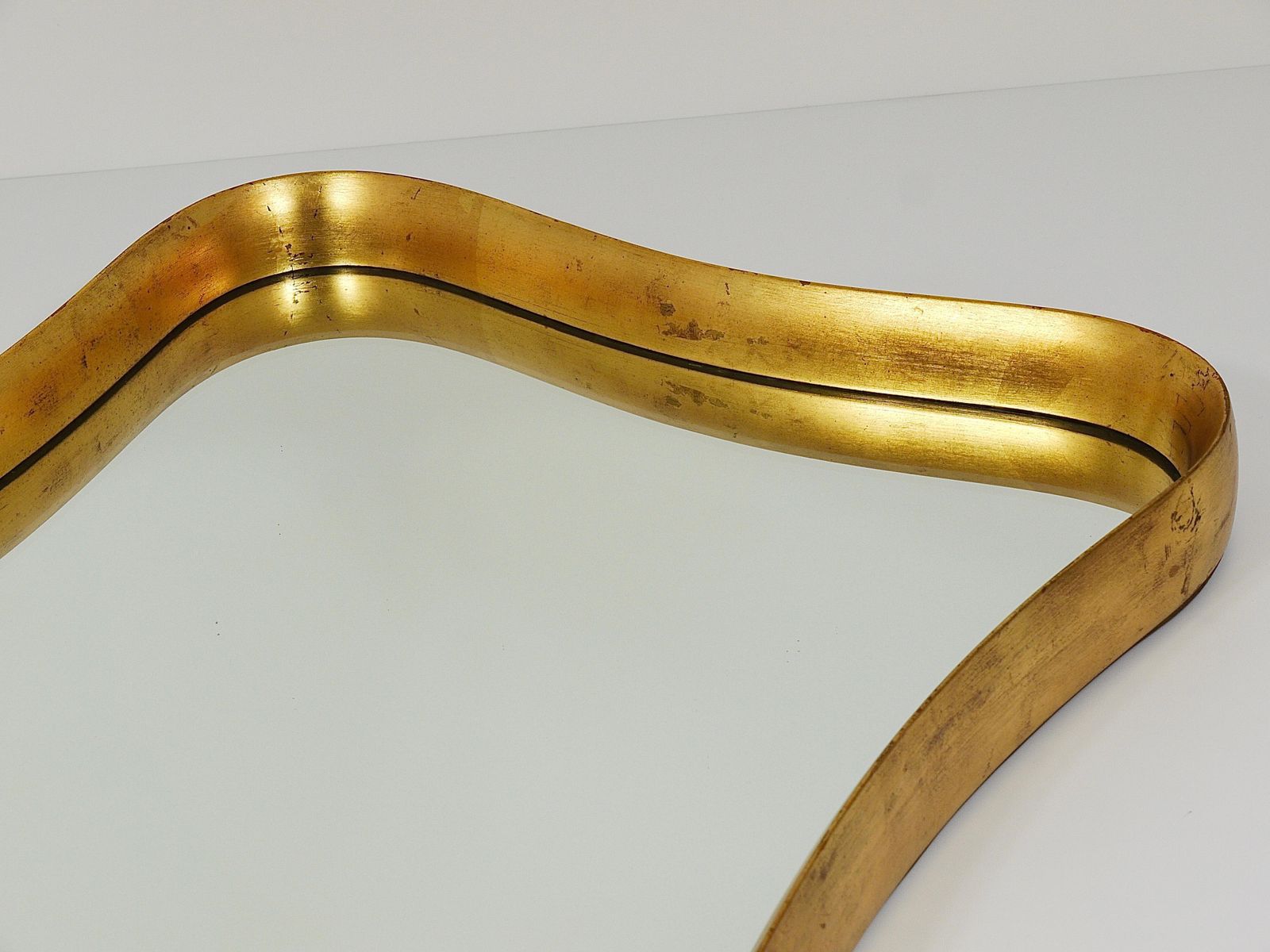 Gio Ponti Style Gilt Wood Mirror By Max Welz Vienna, Austria, 1940s photo Home Decor