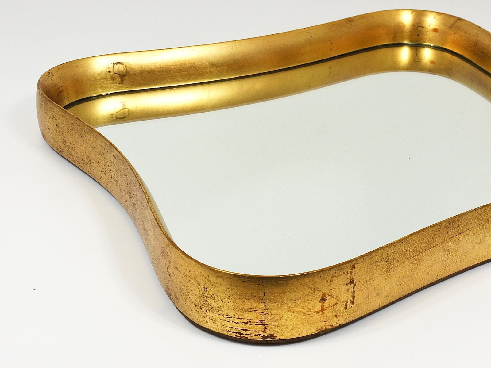 photo for sale Gio Ponti Style Gilt Wood Mirror By Max Welz Vienna, Austria, 1940s