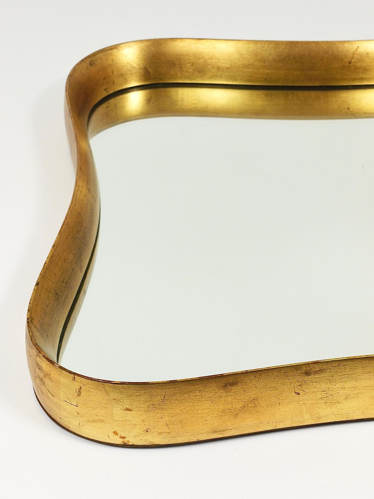 Home Decor Gio Ponti Style Gilt Wood Mirror By Max Welz Vienna, Austria, 1940s photo
