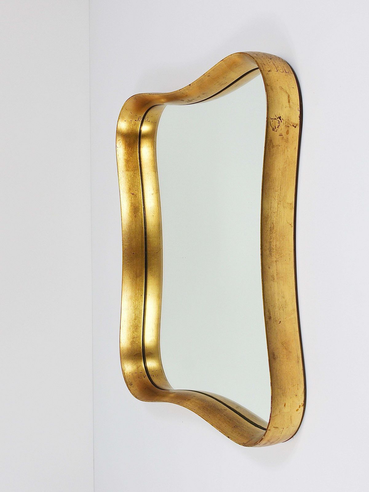 photo vintage Gio Ponti Style Gilt Wood Mirror By Max Welz Vienna, Austria, 1940s