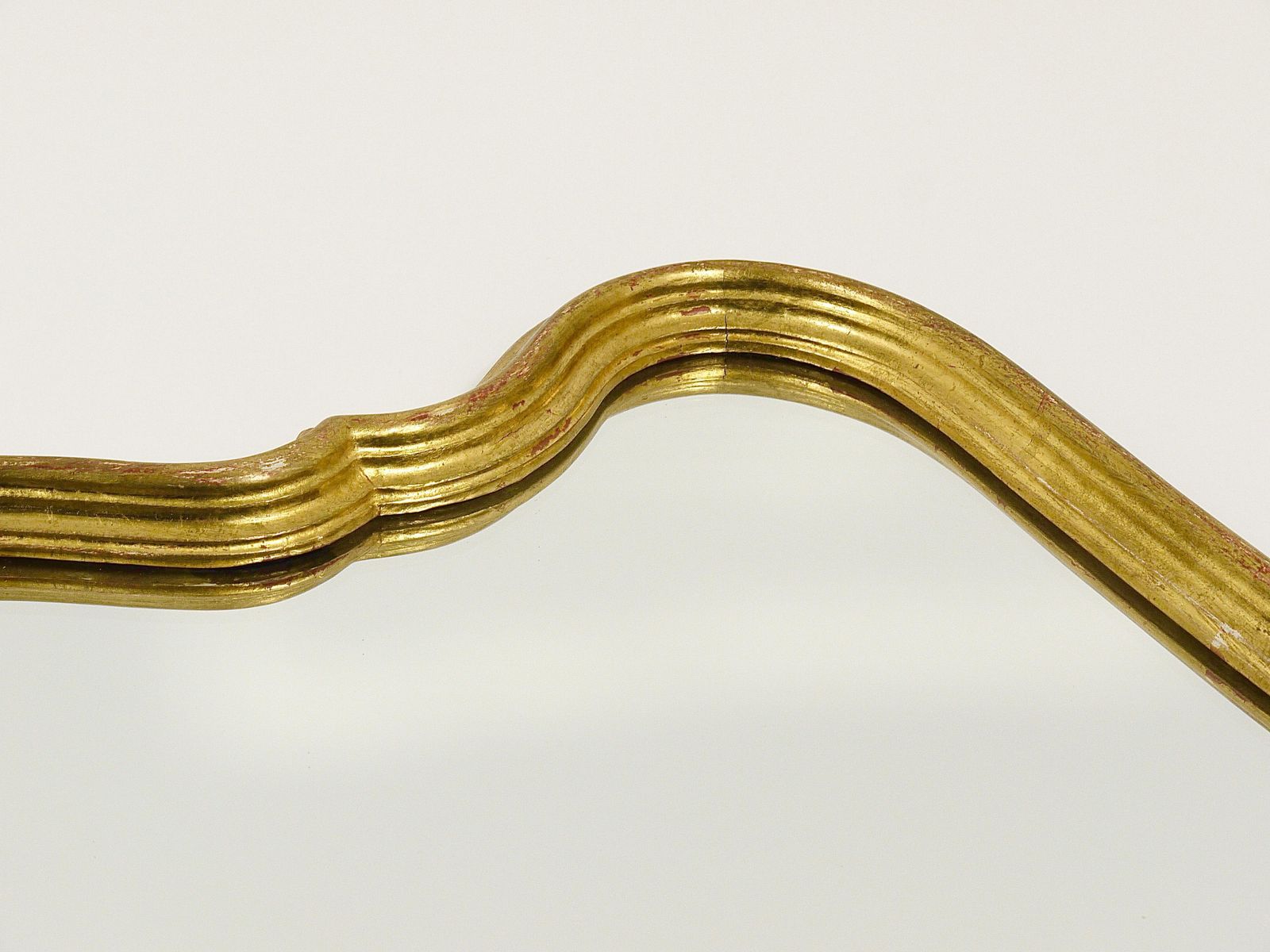Chelini Firenze Curved Gilt Wood Mid Century Wall Mirror, Italy, 1950s photo 967.0
