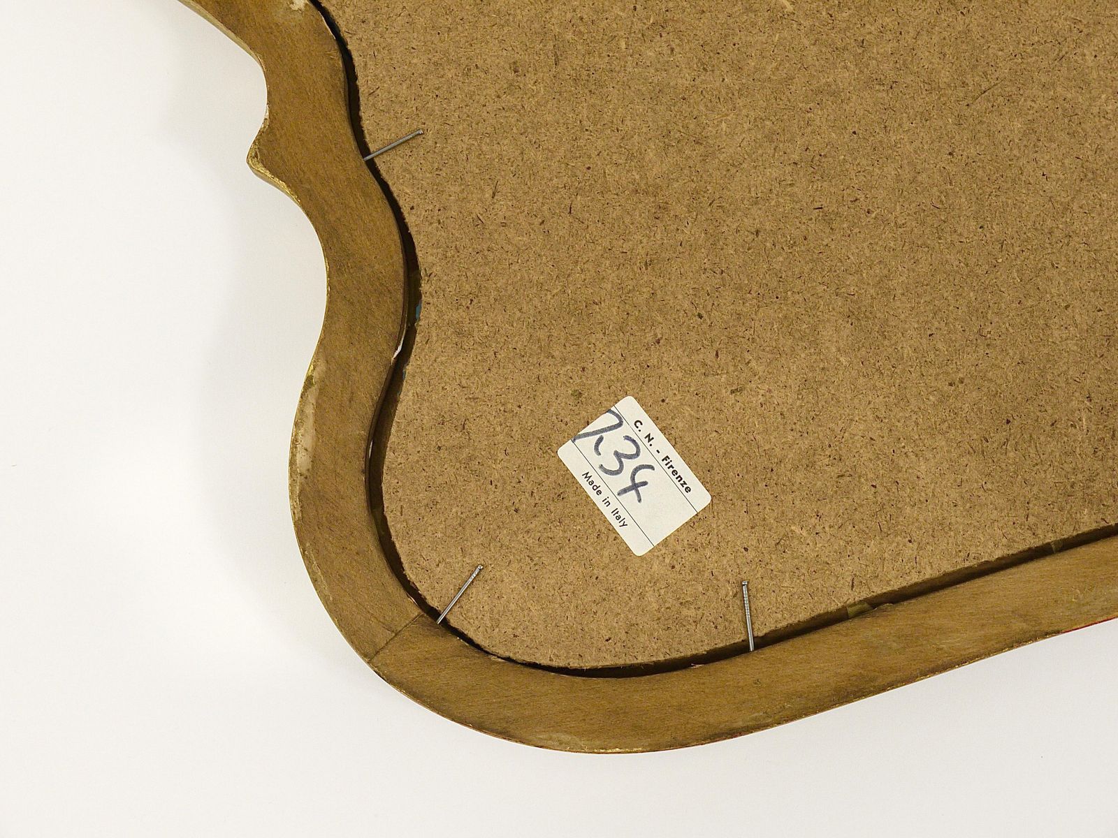 photo vinterior Chelini Firenze Curved Gilt Wood Mid Century Wall Mirror, Italy, 1950s