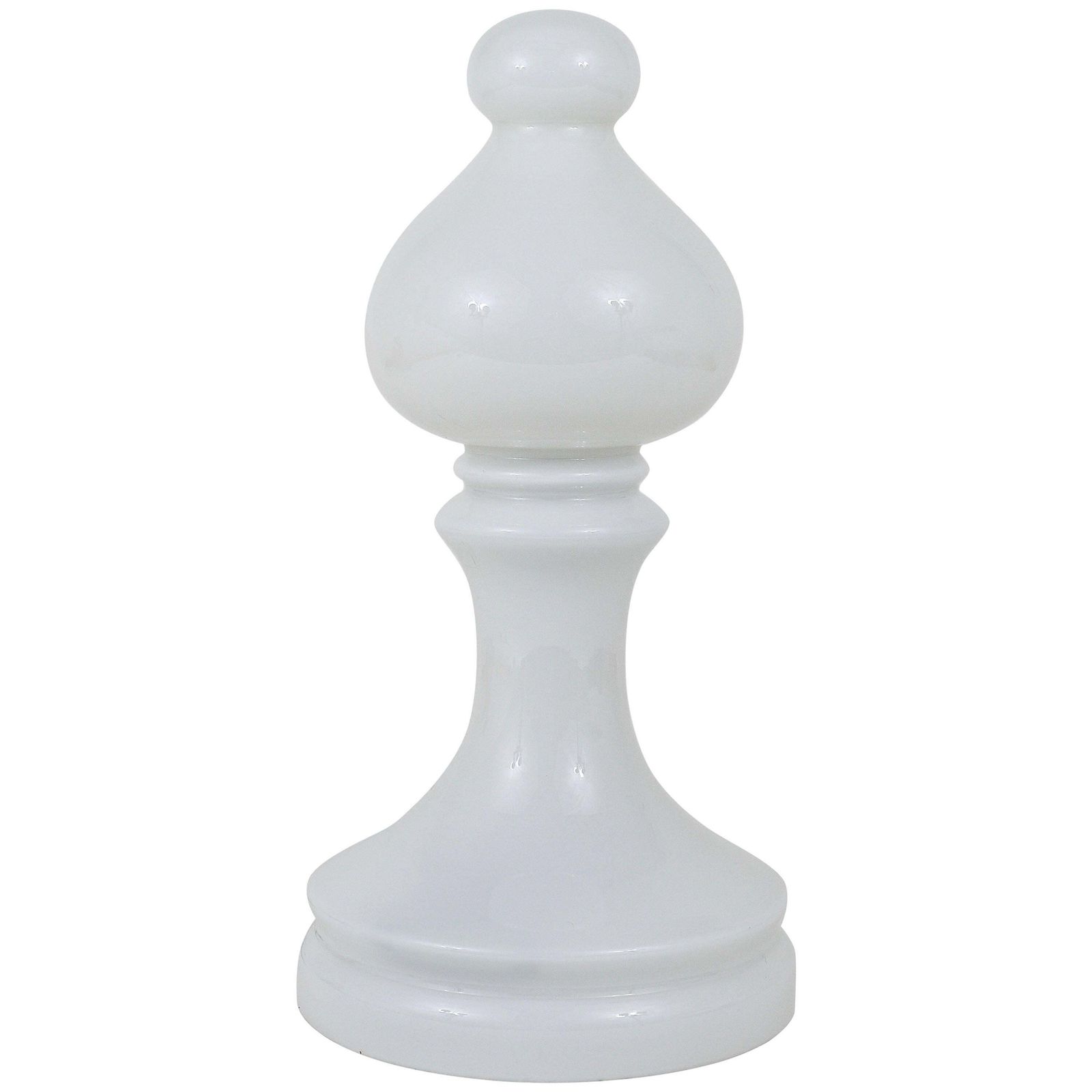 White Ivan Jakes Bishop Chess Lamp, Made Of White Glass, Czechoslovakia, 1970s