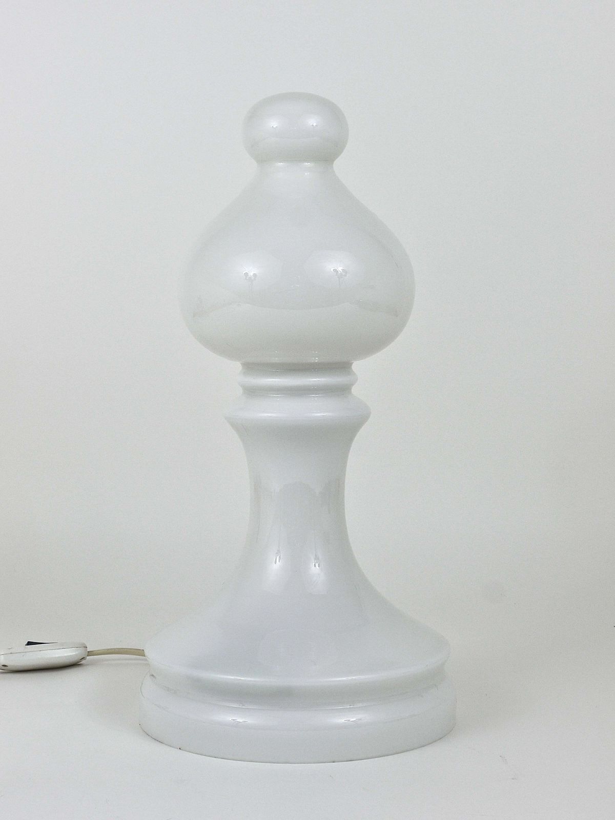 White Ivan Jakes Bishop Chess Lamp, Made Of White Glass, Czechoslovakia, 1970s photo buy