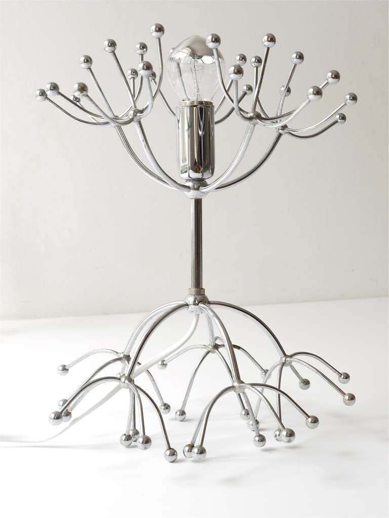 Two Gaetano Sciolari Chrome Sputnik Side Or Table Lamps, Midcentury Italy, 1960s photo 1532.0