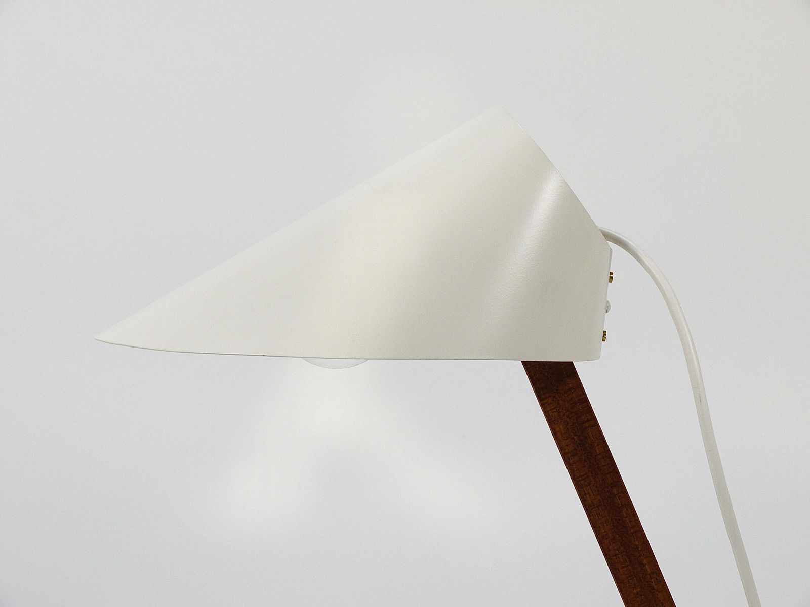 photo vinterior Two J.T. Kalmar Vienna  „Billy Tl“ White Mid Century Table Desk Lamps, Austria