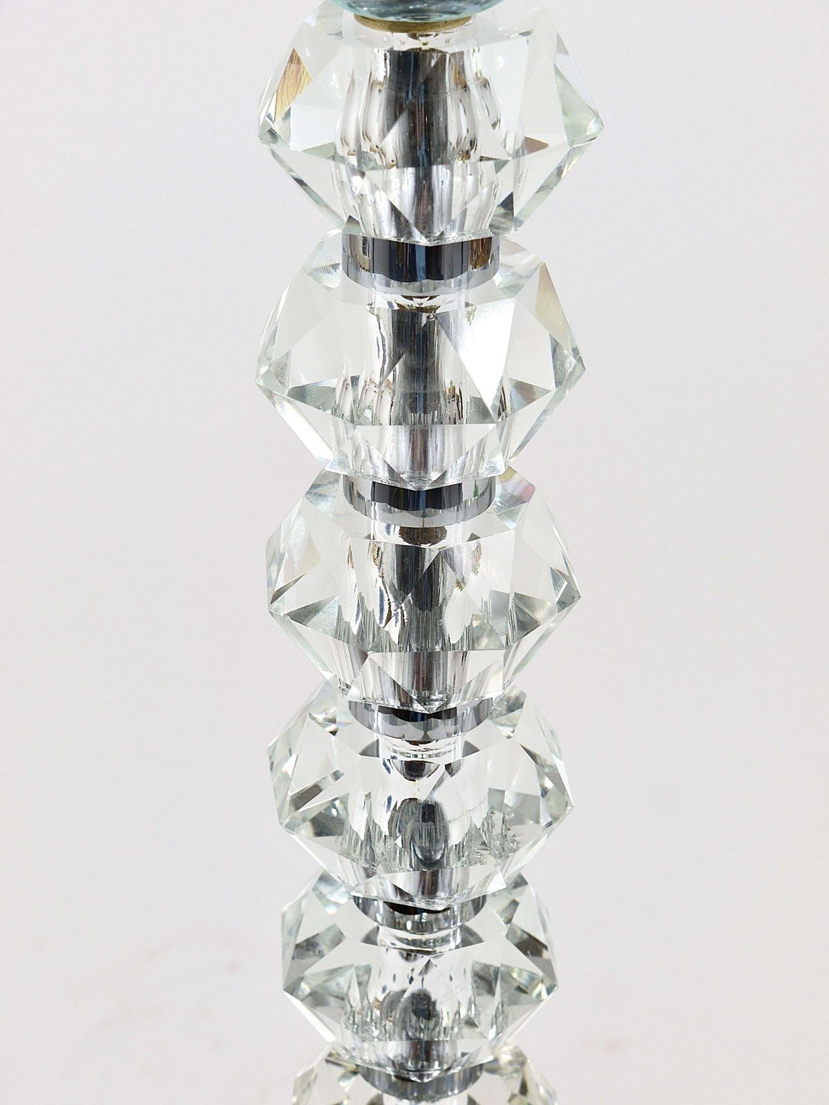 photo furniture Two Bakalowits Table Lamps With Huge Faceted Diamond Crystals, Austria, 1970s