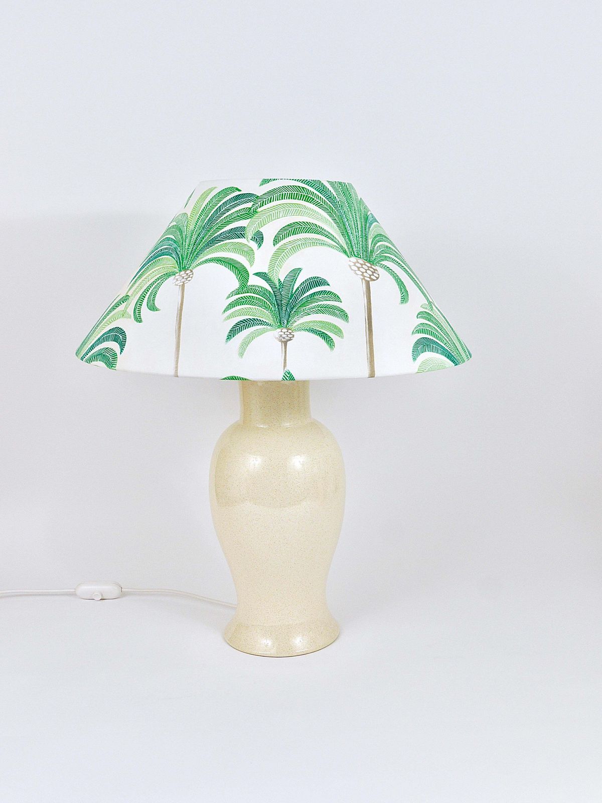 Pair Tommaso Barbi Riviera Palm Tree 1970s Table Lamps With Matching Pillows photo vinterior
