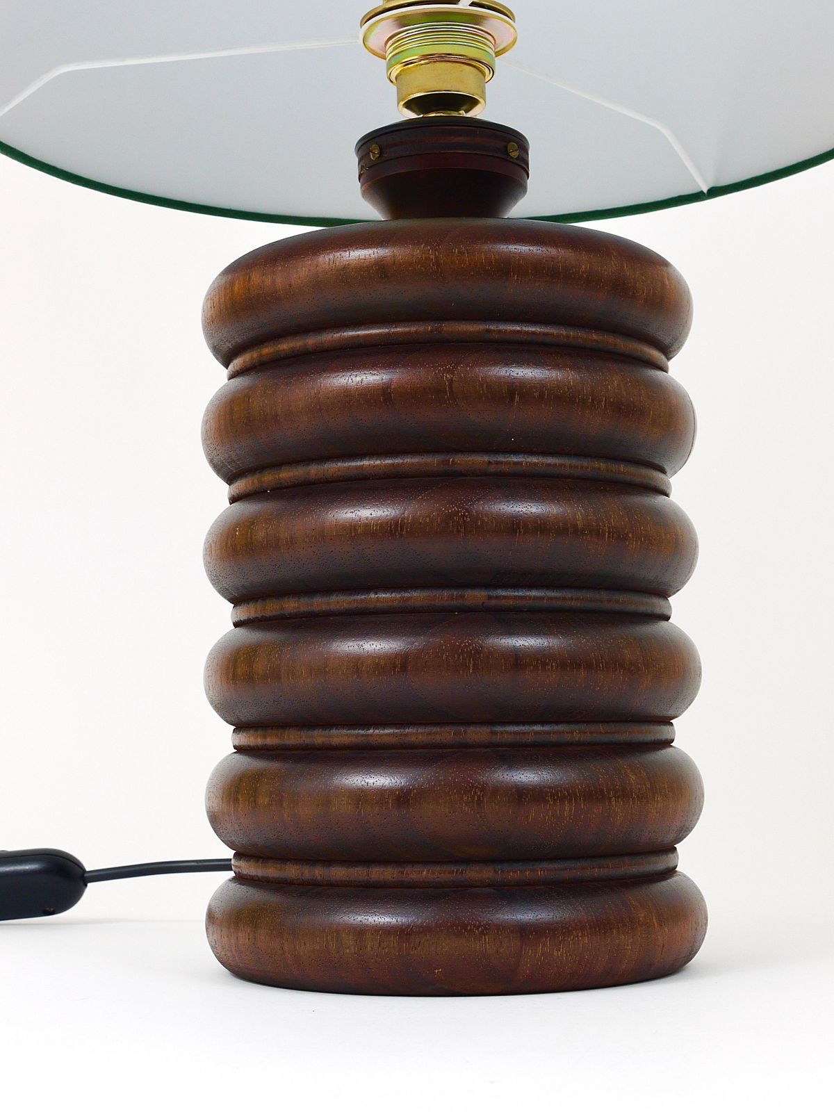 photo vinterior Midcentury Table Or Side Lamp, Turned Wood Base, Sweden, 1970s