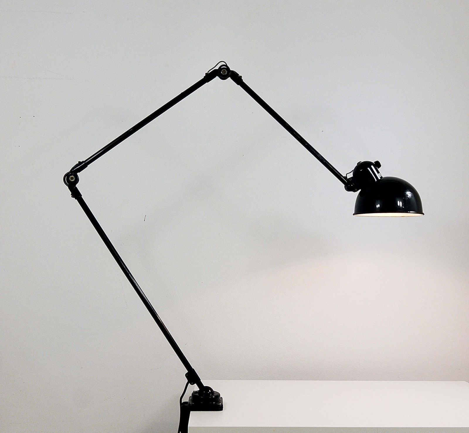 Christian Dell Bauhaus Industrial Table Clamp Wall Lamp, Koranda Austria, 1930s photo buy