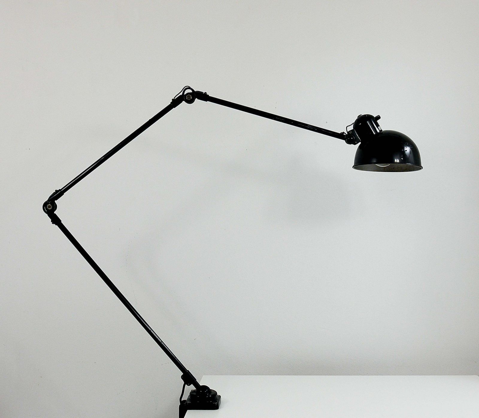 Christian Dell Bauhaus Industrial Table Clamp Wall Lamp, Koranda Austria, 1930s photo vintage