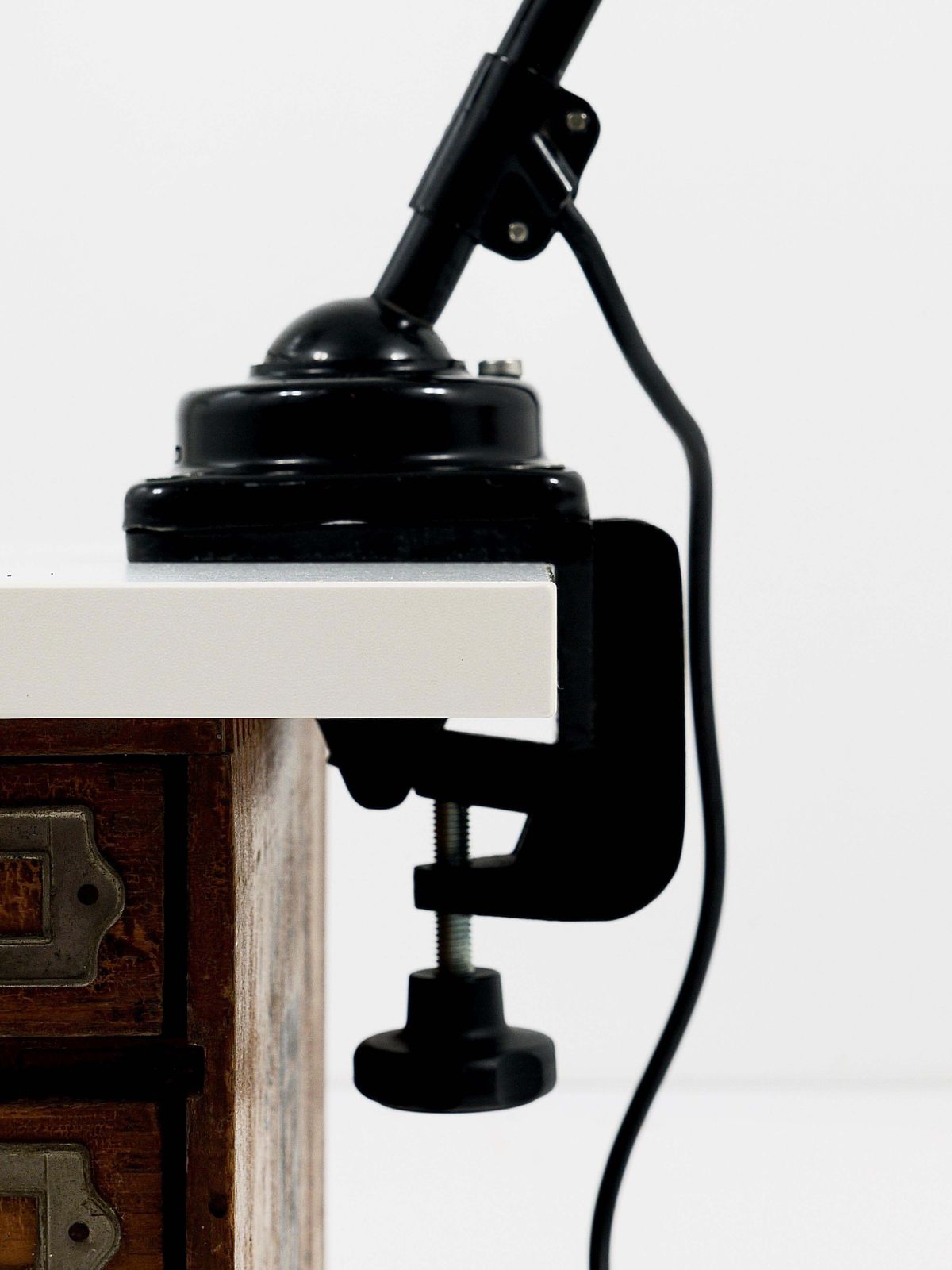 photo for sale Christian Dell Bauhaus Industrial Table Clamp Wall Lamp, Koranda Austria, 1930s
