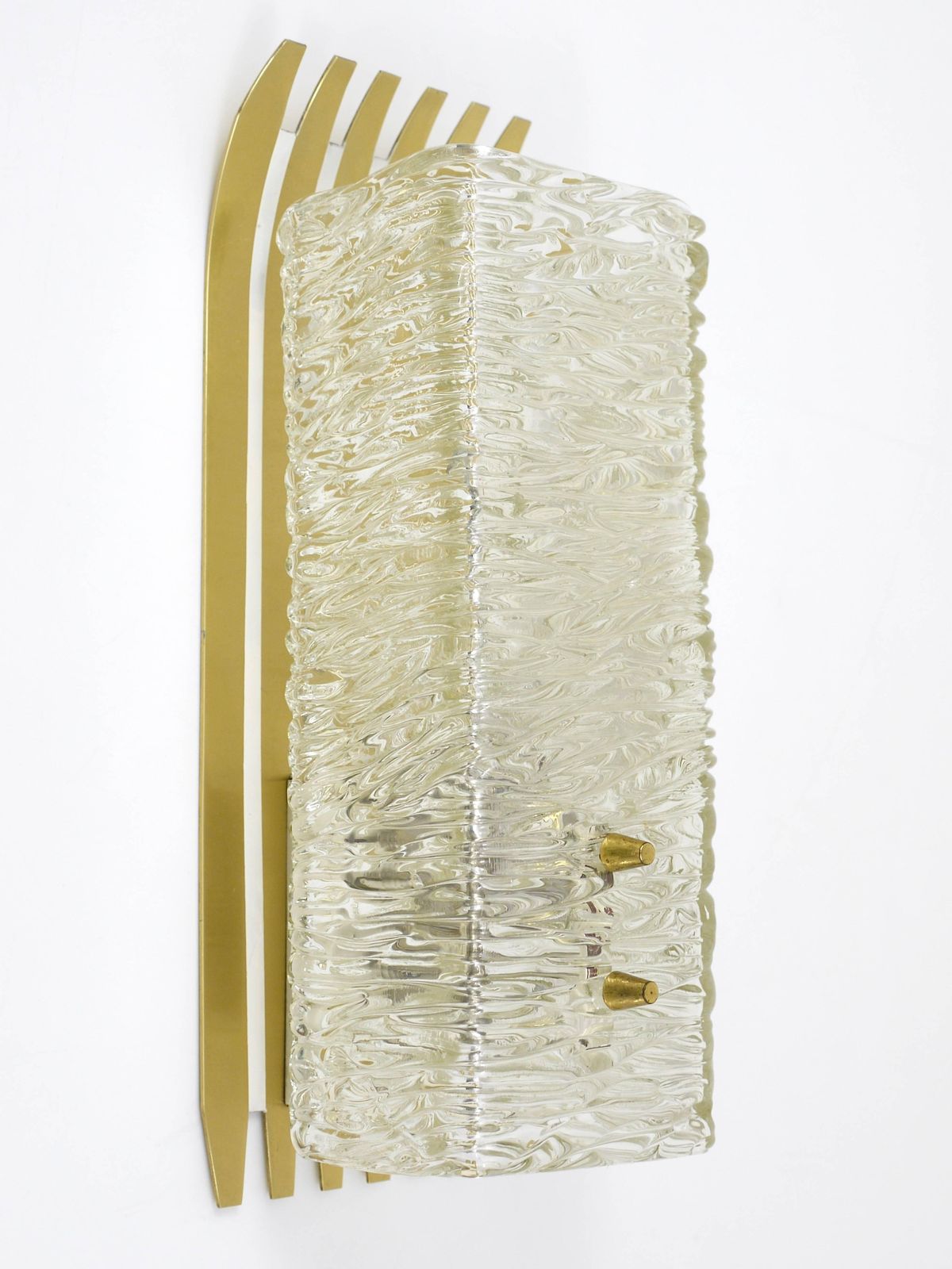 photo furniture J.T. Kalmar Vienna Pair Of Unusual Brass Glass Sconces, Austria, 1950s