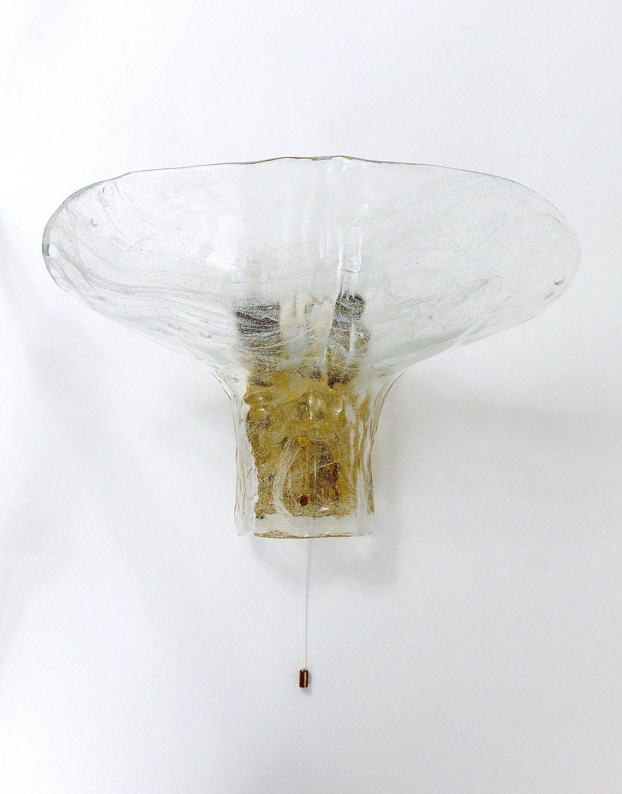 J.T. Kalmar Huge Brass & Melting Glass Petal Sconce, Mid Century Austria, 1970s photo for sale
