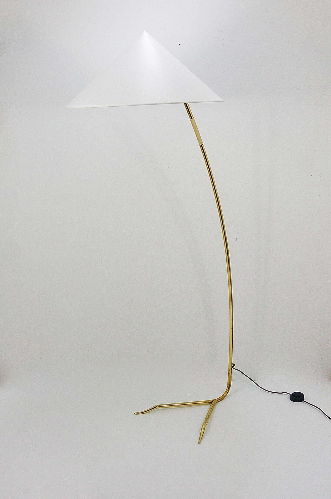 Rupert Nikoll Sumatra Mid Century Brass Floor Lamp, Vienna, Austria, 1950s photo vinterior